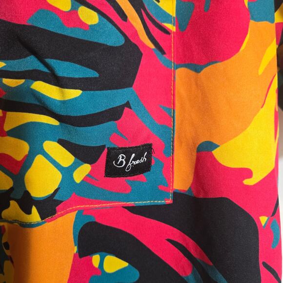 B Fresh Gear Summer Jam Shirt Moisture Wicking Bright All Over Pattern XS Unisex - Picture 4 of 7